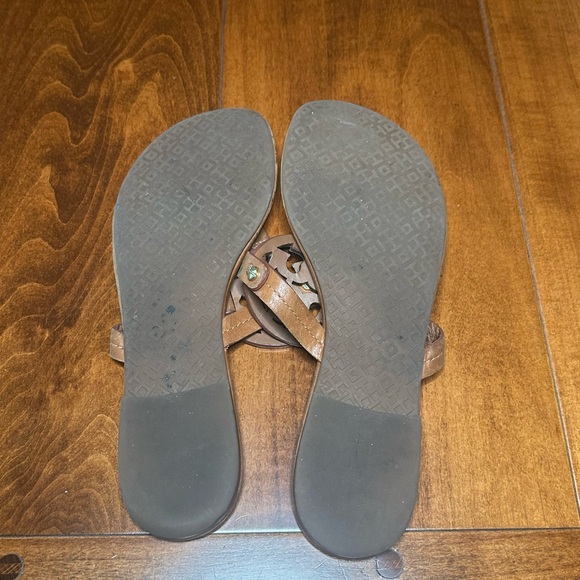 Tory Burch Miller Brown Leather Sandals - Picture 3 of 6